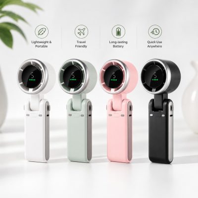 Premium High Speed Turbo Fan – Portable USB Handheld & Neck Hanging Folding Fan