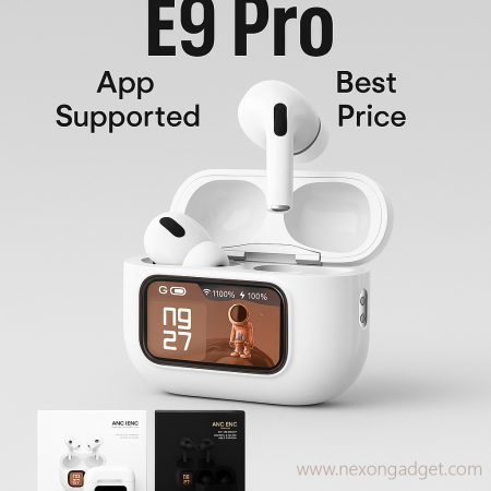 a9 pro touch screen display airpods with anc enc tws earbuds ios and android app supported airpods fere fit app