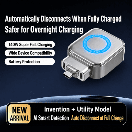 type c auto power cutoff charge separator protector supports up to 140w charging