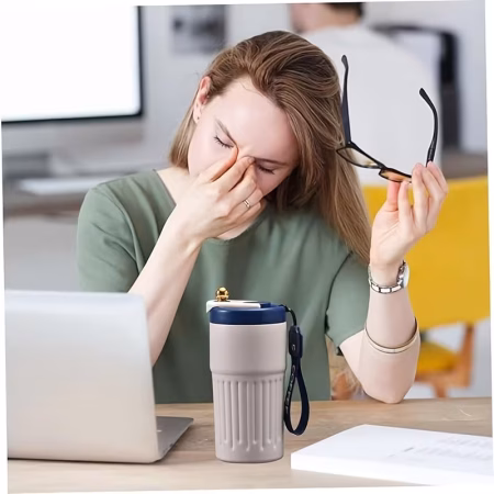 trendy durable smart coffee tumbler 316 stainless steel insulated mug with temperature indicator for home office and travel